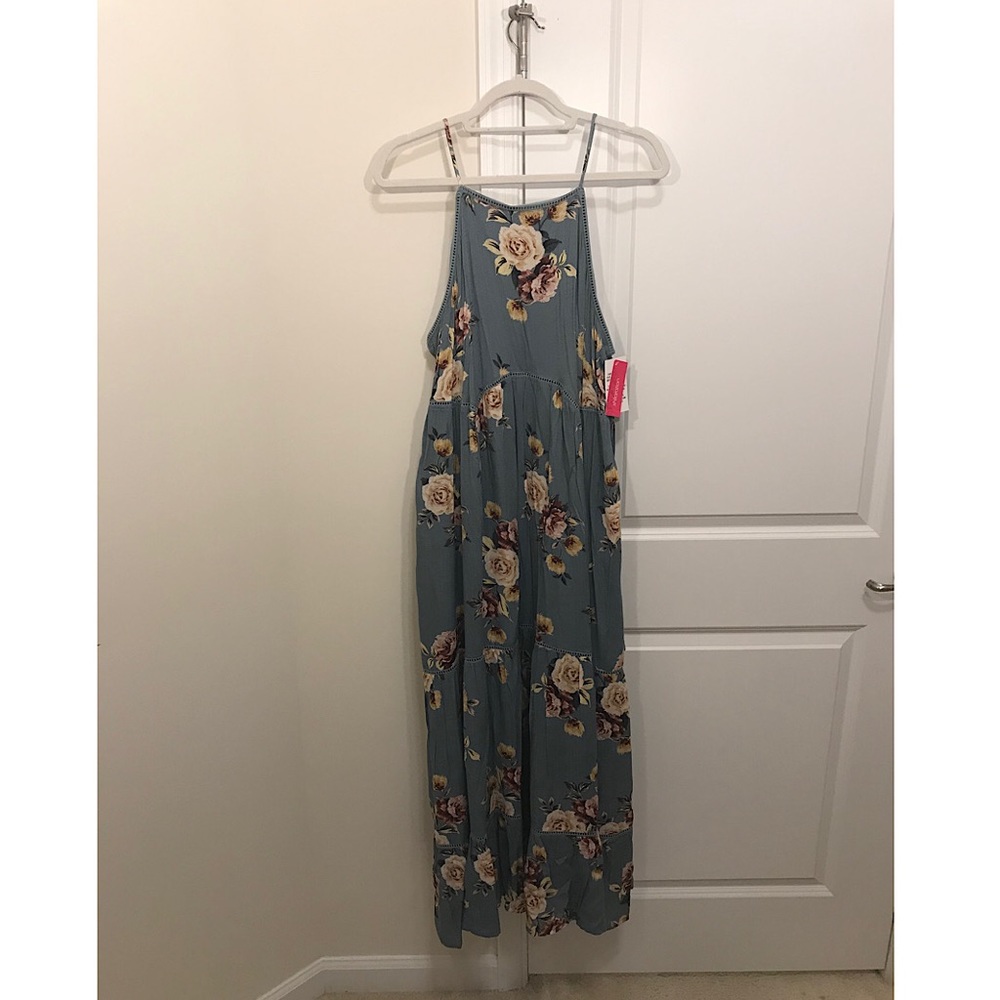 Xhilaration Steel Blue Floral Maxi